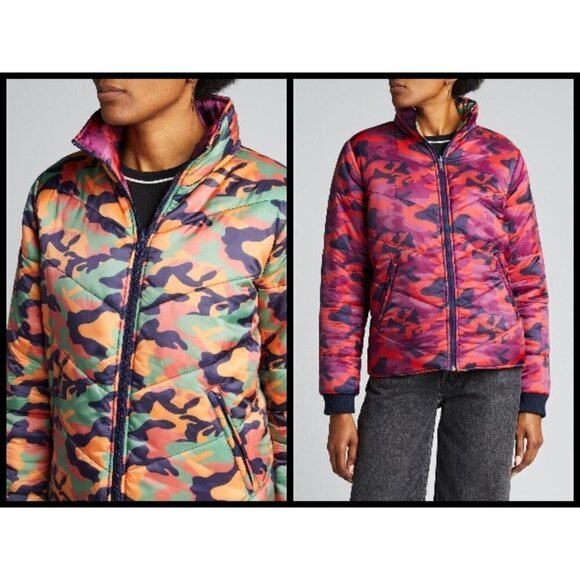 💕MOTHER💕 Two Faced Puffer Jacket Reversible Camo - Picture 10 of 16